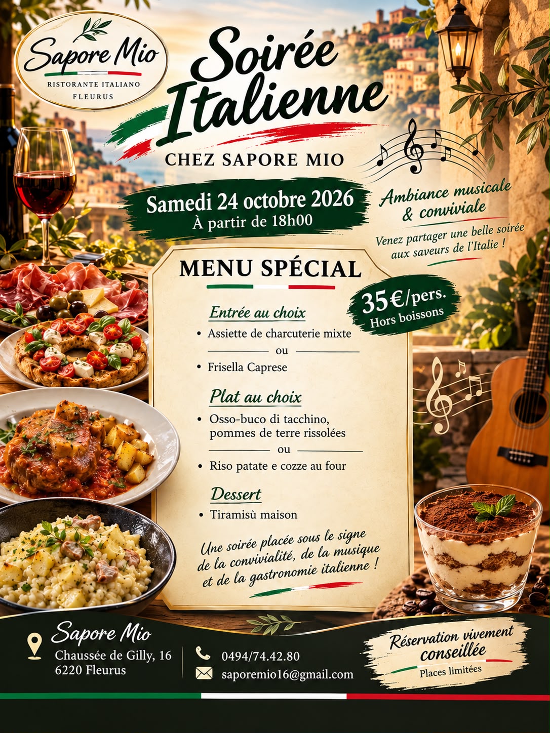 Sapore Mio Menu Spécial